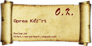Oprea Kürt névjegykártya